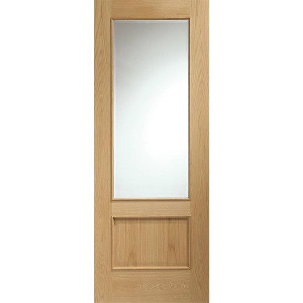 Internal Oak Andria with Clear Bevelled Glass and Raised Mouldings