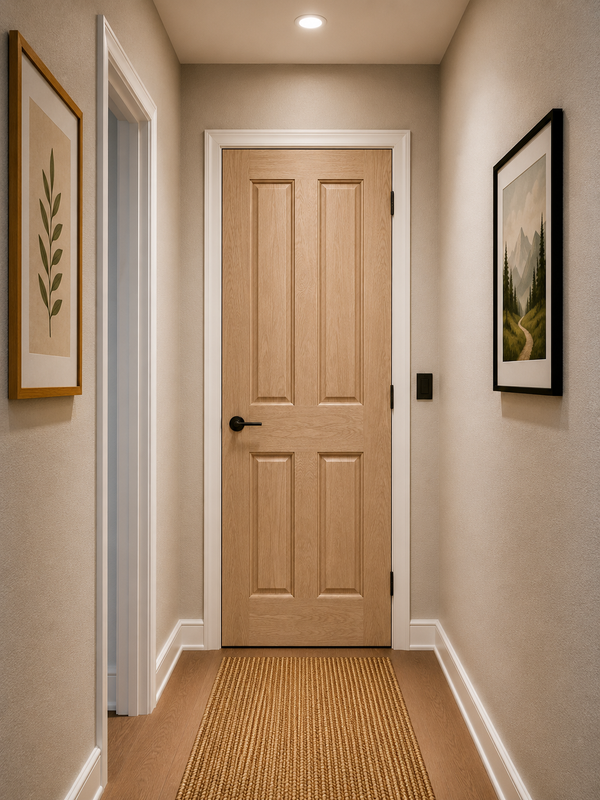Internal Oak Victorian 4 Panel Door Unfinished