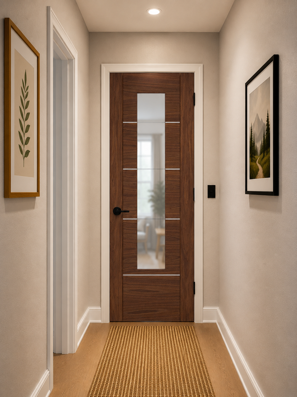 Internal Walnut Pre-Finished Portici with Clear Glass