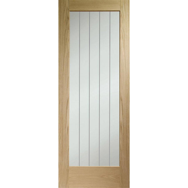 Suffolk P10 Internal Oak Fire Door with Clear Etched Glass