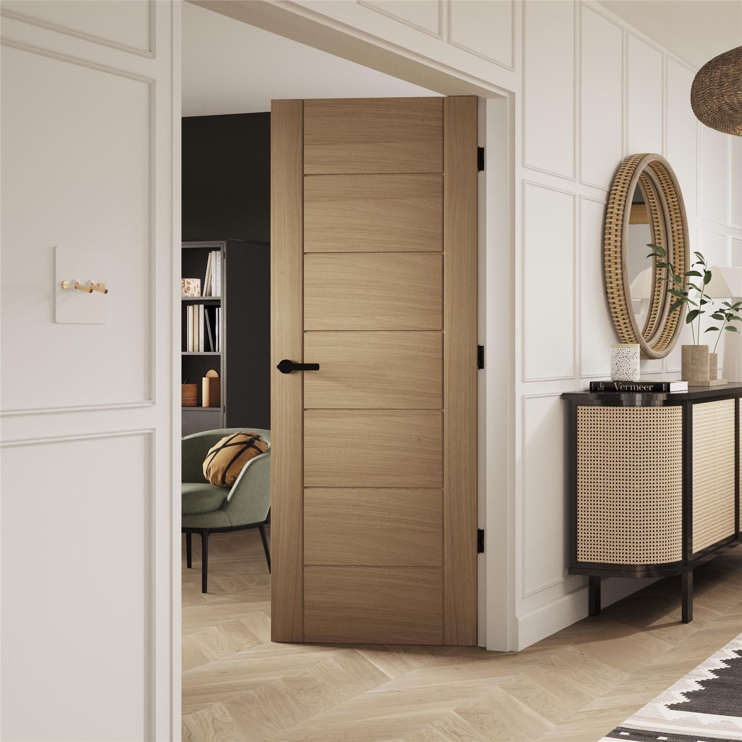 Palermo Essential Pre-Finished Internal Oak Fire Door