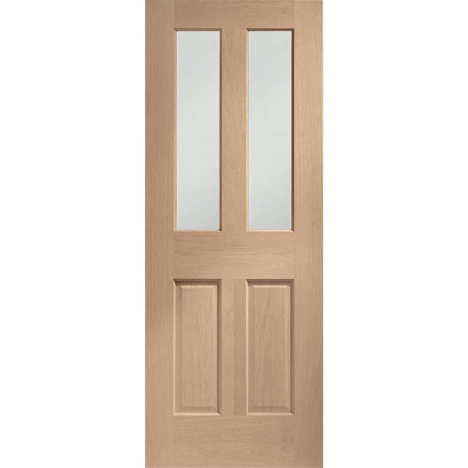 Malton Internal Oak Fire Door with Clear Glass