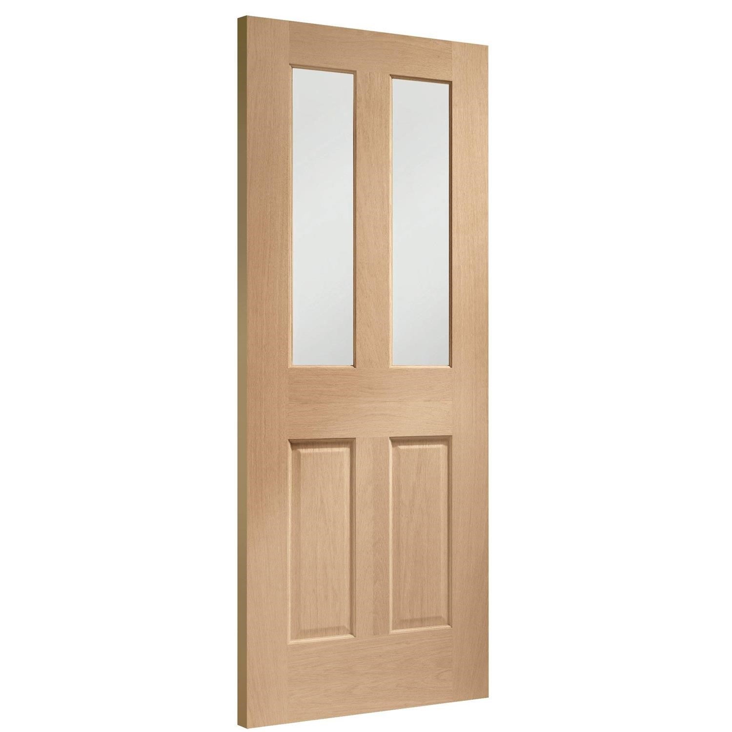 Internal Oak Pre-Finished Malton Fire Door with Clear Glass