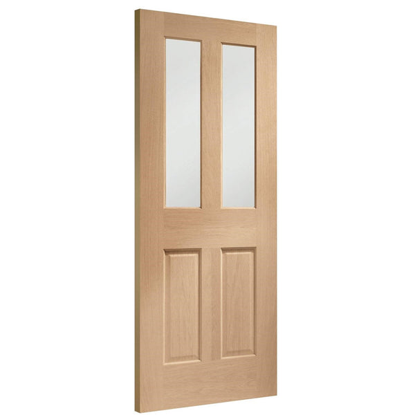 Internal Oak Pre-Finished Malton Fire Door with Clear Glass