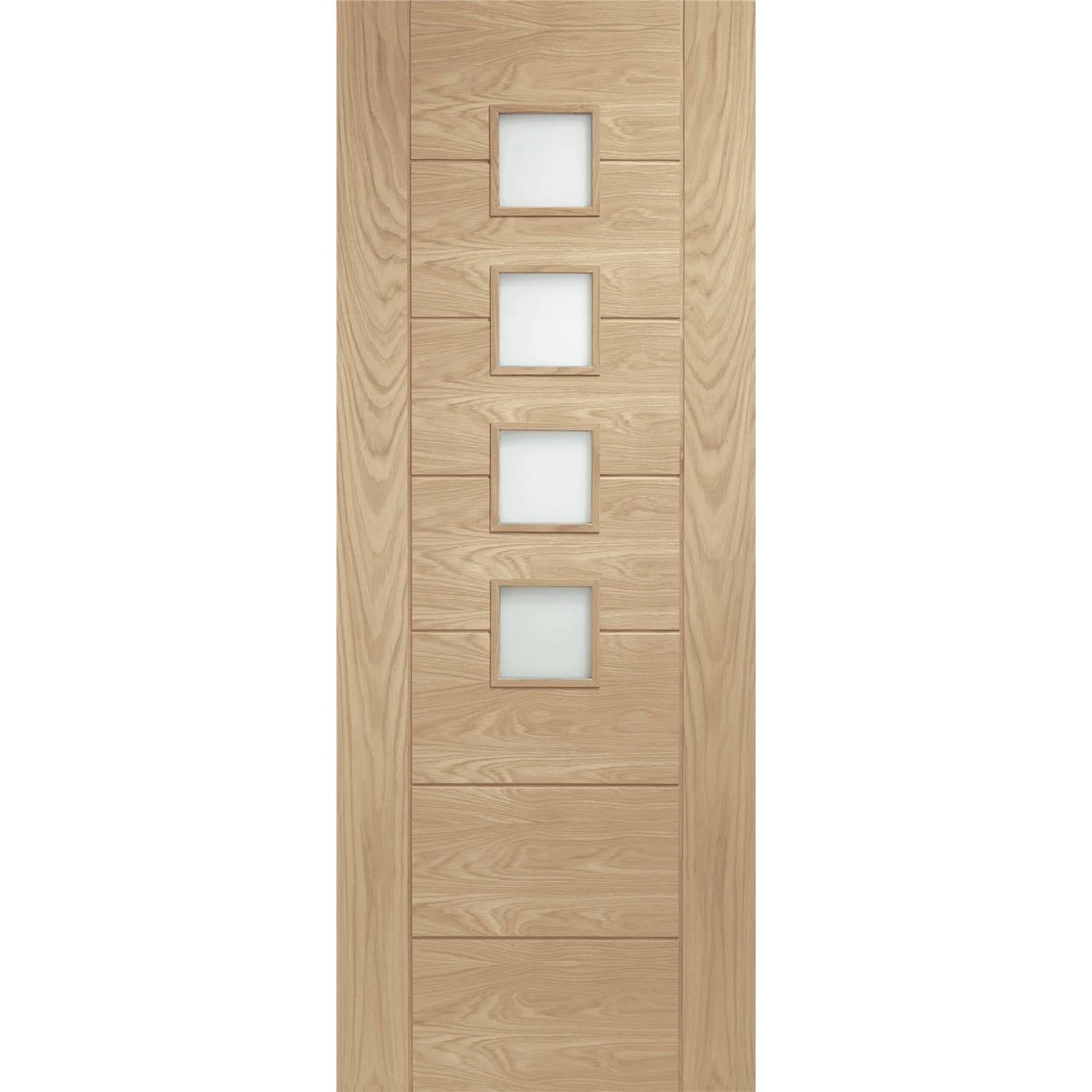 Internal Oak Palermo with Obscure Glass Fire Door