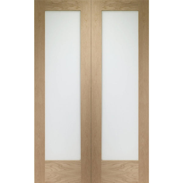 Internal Oak Pattern 10 Door Pair with Clear Glass