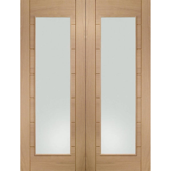 Palermo Internal Oak Rebated Door Pair with Clear Glass