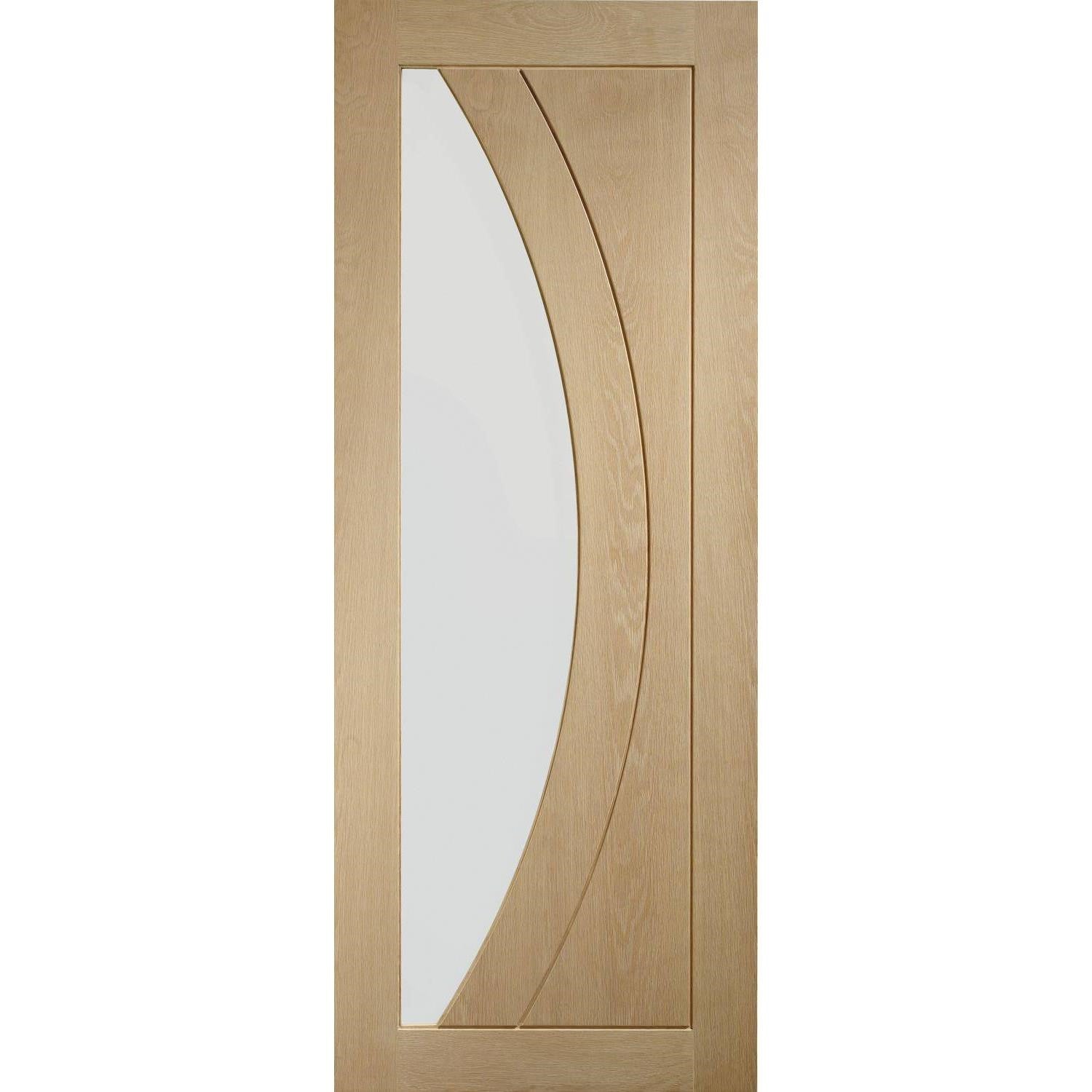 Internal Oak Salerno with Clear Glass Fire Door