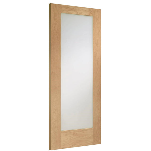 Internal Oak Pre-Finished P10 Fire Door with Clear Glass