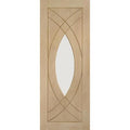 Internal Oak Treviso Door with Clear Glass Unfinished
