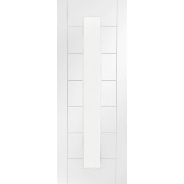Internal White Primed Palermo 1L with Clear Glass Fire Door
