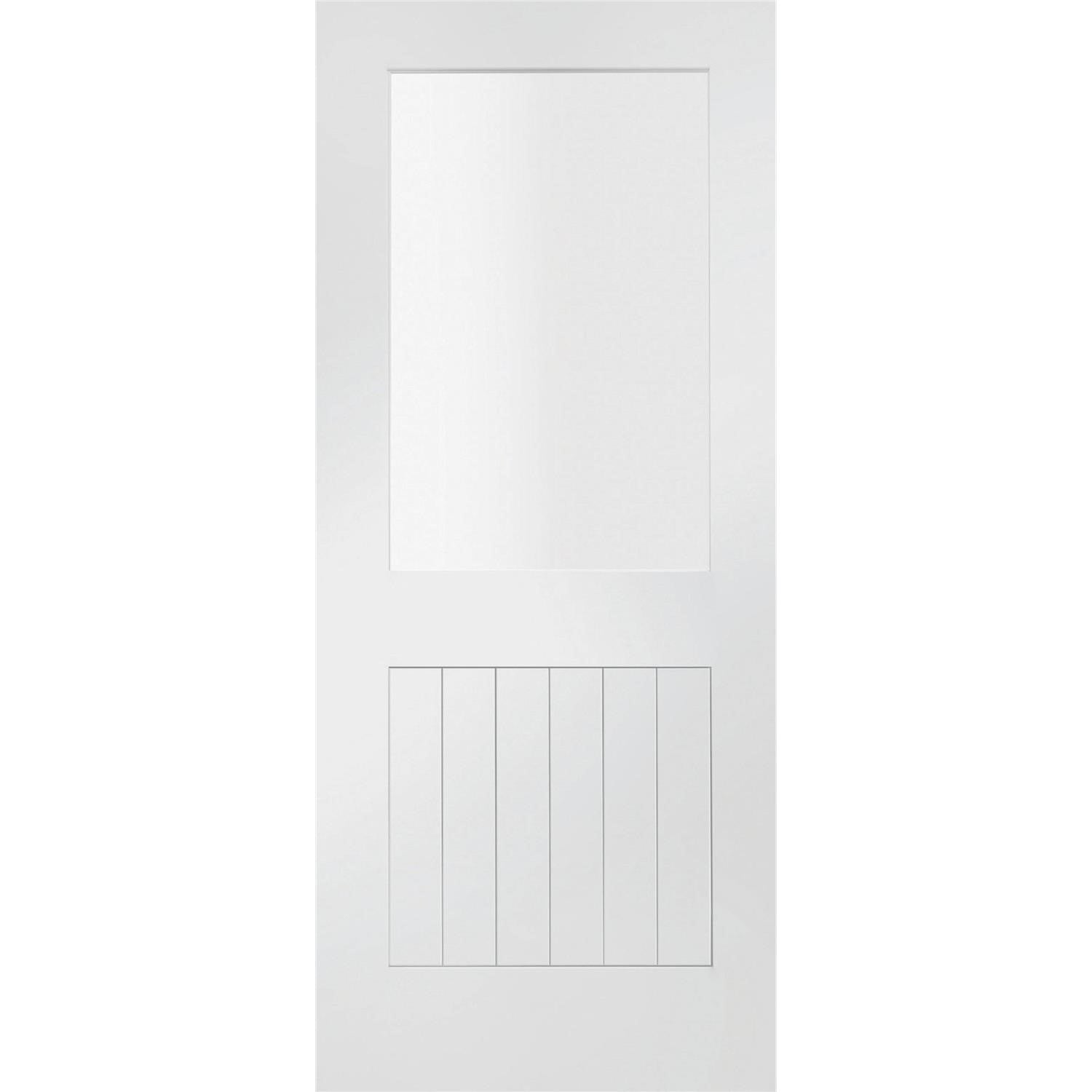 Internal White Primed Suffolk 1L with Clear Glass Fire Door