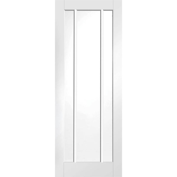Internal White Primed Worcester Door with Clear Glass Fire Door