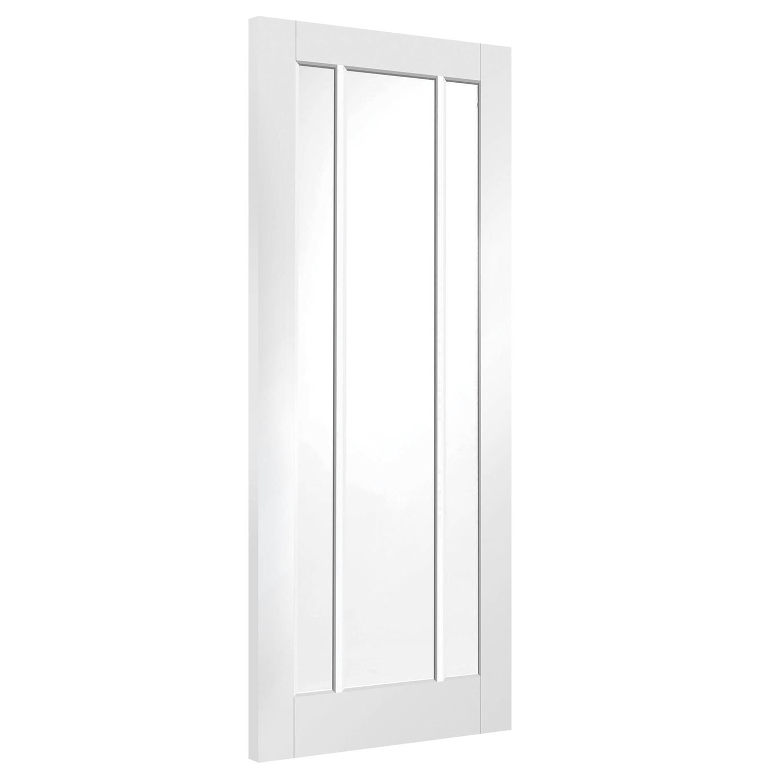 Internal White Primed Worcester Door with Clear Glass Fire Door