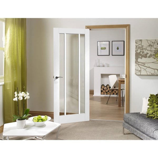 Internal White Primed Worcester Door with Clear Glass