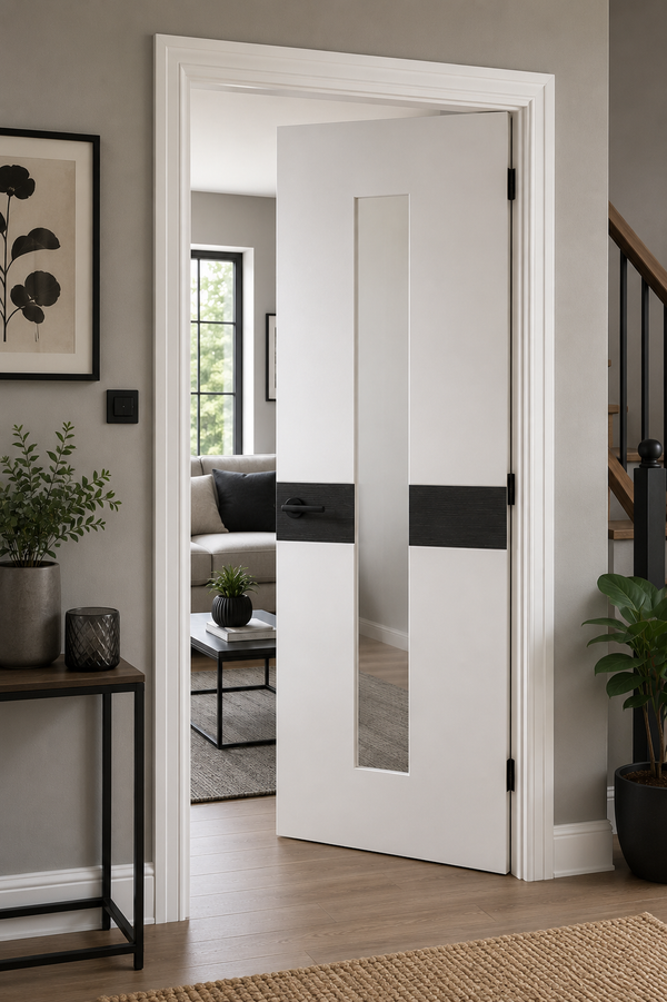 Internal White/Dark Grey Pre-Finished Asti | Clear Glass