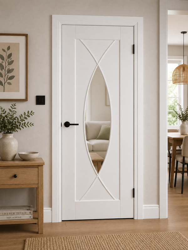 Internal White Primed Pesaro with Clear Glass