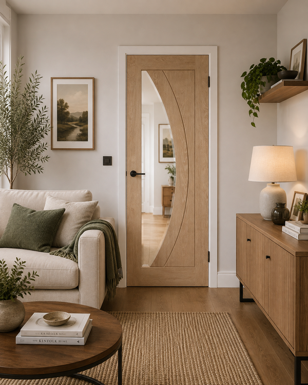 Internal Oak Salerno with Clear Glass Unfinished