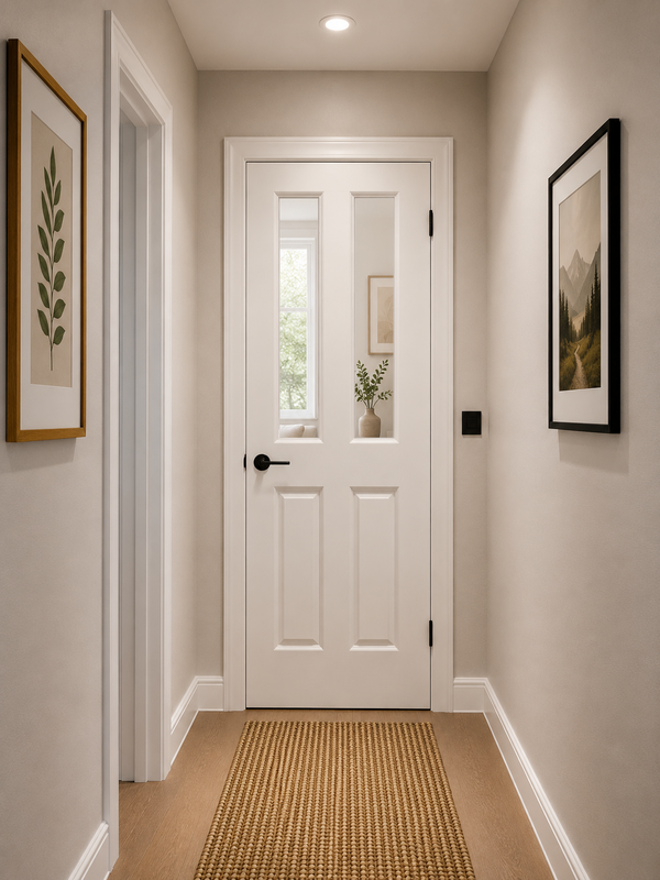 Internal White Moulded Victorian with Clear Glass Unfinished