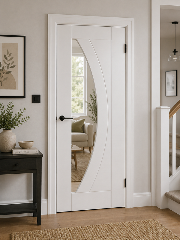 Internal White Primed Salerno with Clear Glass