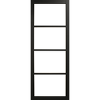 Internal Black Laminate Brent 4 Lite Door with Clear Glass Pre-Finished
