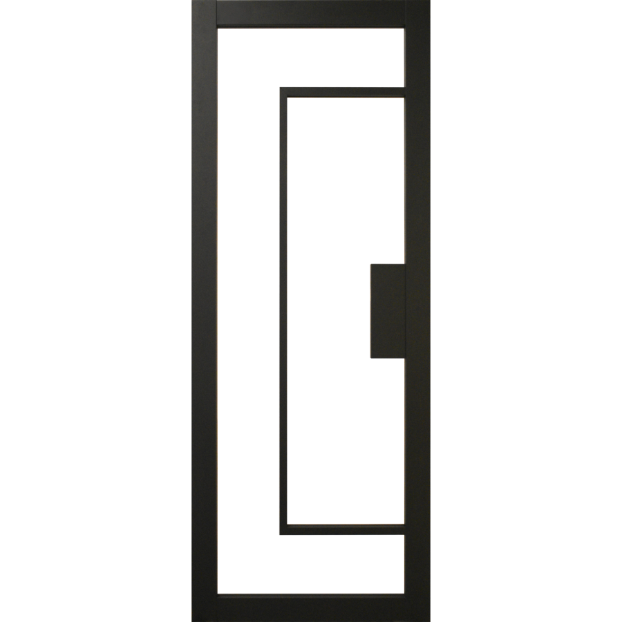 Internal Black Laminate Foundry Door with Clear Glass Pre-Finished