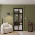 Internal Black Laminate Haringey Door with Clear Glass Pre-Finished