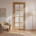 Internal Oak Laminate Haringey Door with Clear Glass Pre-Finished