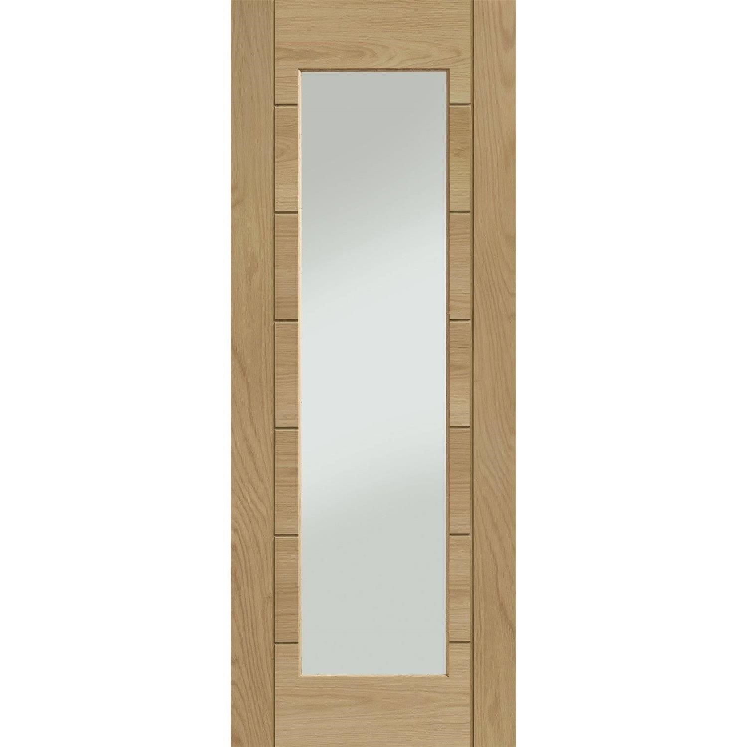 Palermo Original 1 Light Internal Oak Fire Door with Clear Glass (wide)