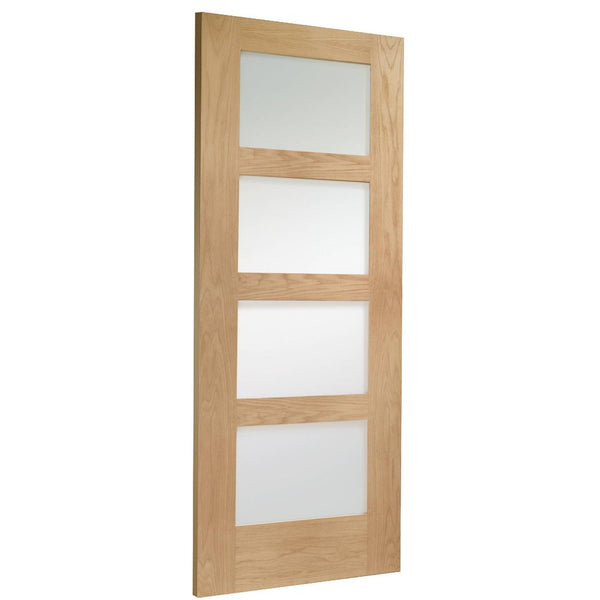 Internal Oak Pre-Finished Shaker Fire Door with Clear Glass