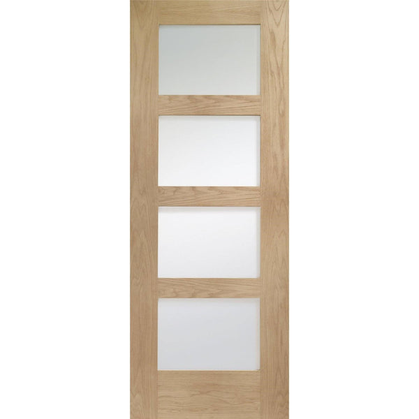 Internal Oak Pre-Finished Shaker 4 Panel Door with Obscure Glass