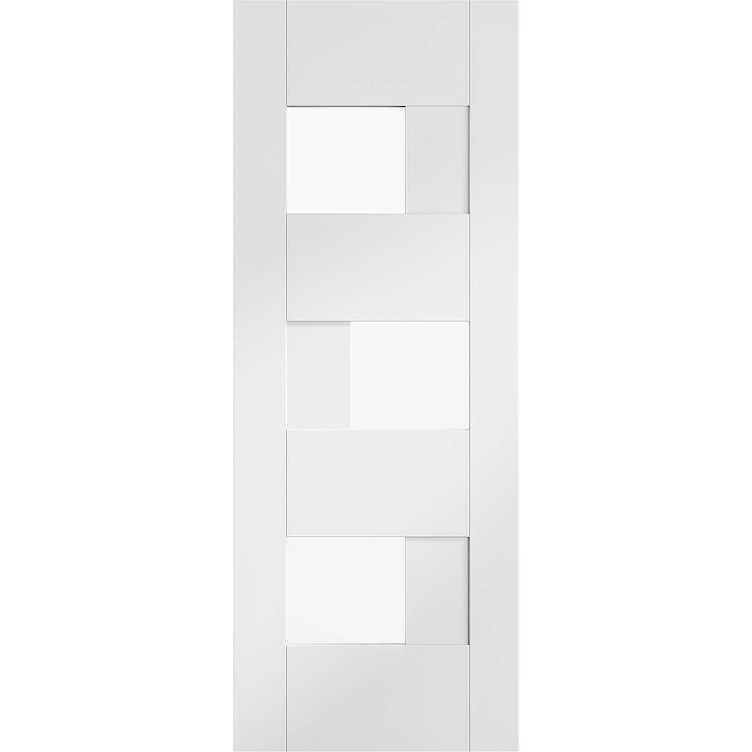 Pre-Finished Internal White Perugia Door with Clear Glass