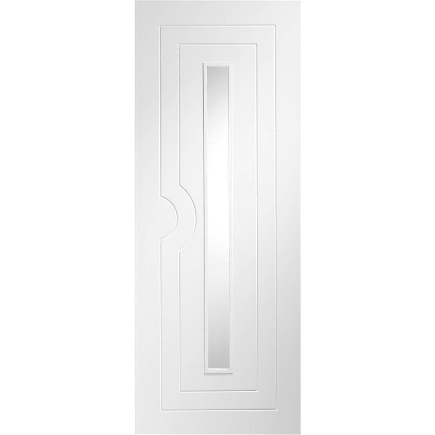 Pre-Finished Internal White Potenza Door with Clear Glass