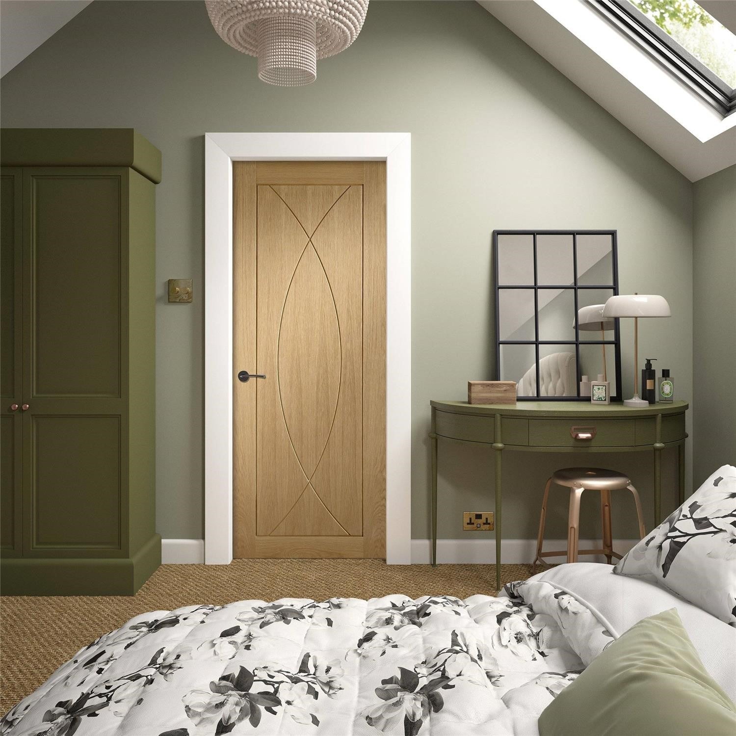 Internal Oak Pre-finished Pesaro Fire Door