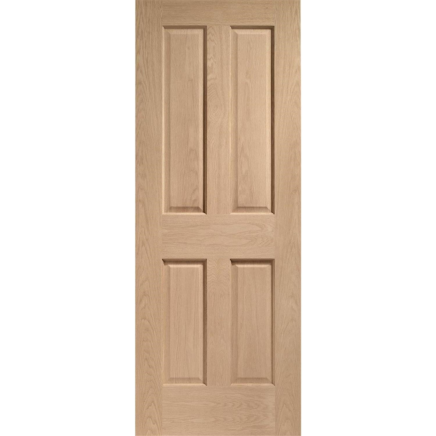 Victorian 4 Panel Pre-Finished Internal Oak Fire Door