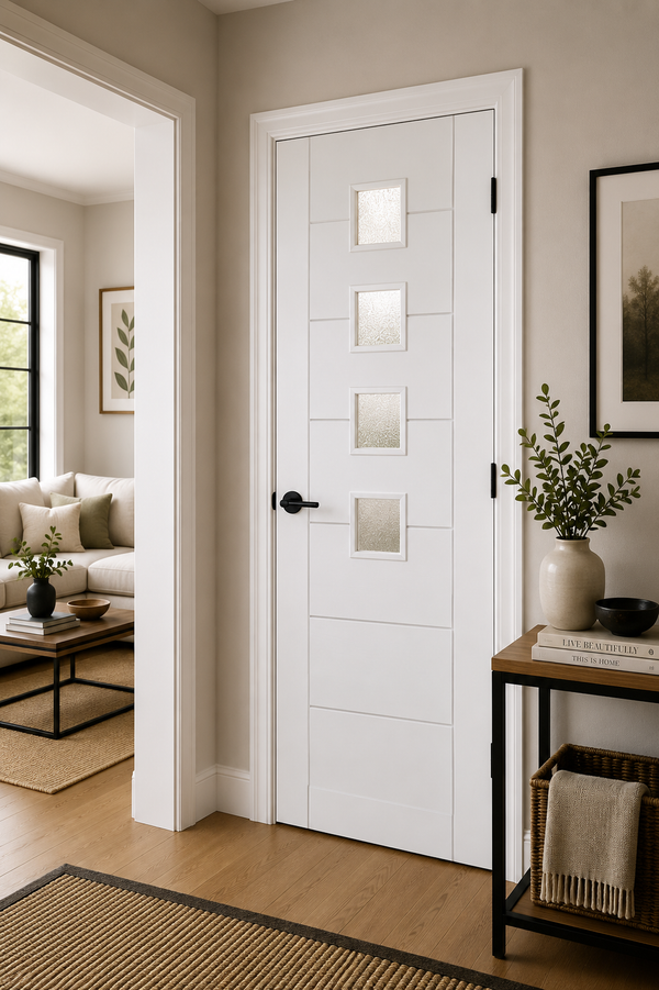 Palermo Internal White Primed Door with Obscure Glass