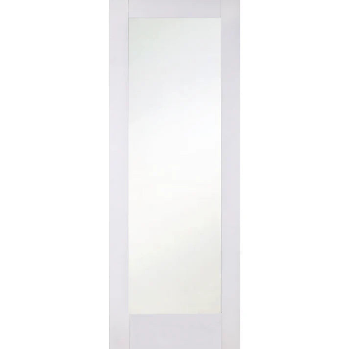 White Primed Shaker 1 Light Frosted Glass Internal Door