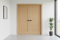 Closed double oak shaker doors