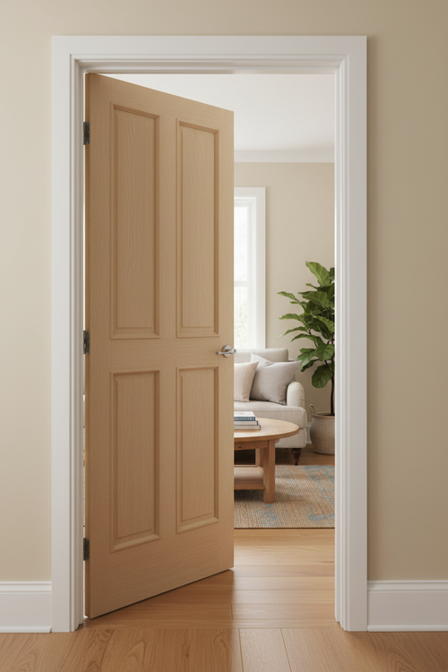 Oak 4 Panel Door Open