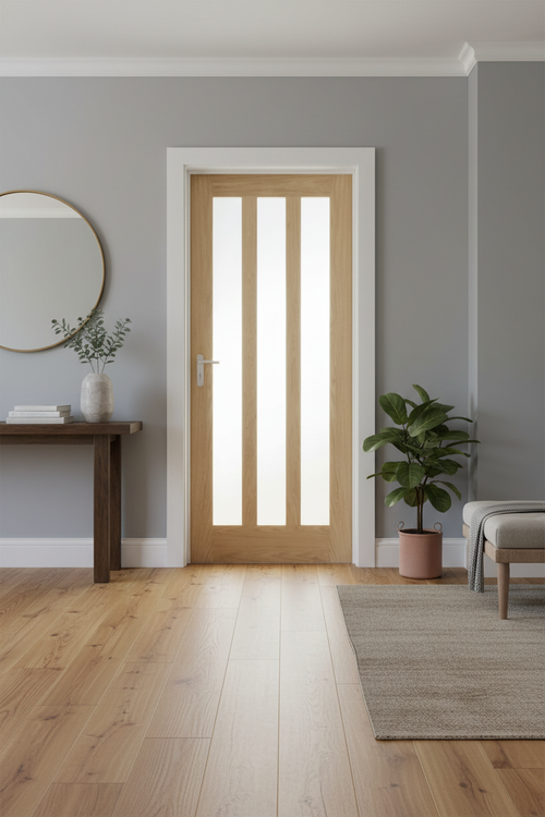 Oak Aston Frosted Glass Door in Home Setting