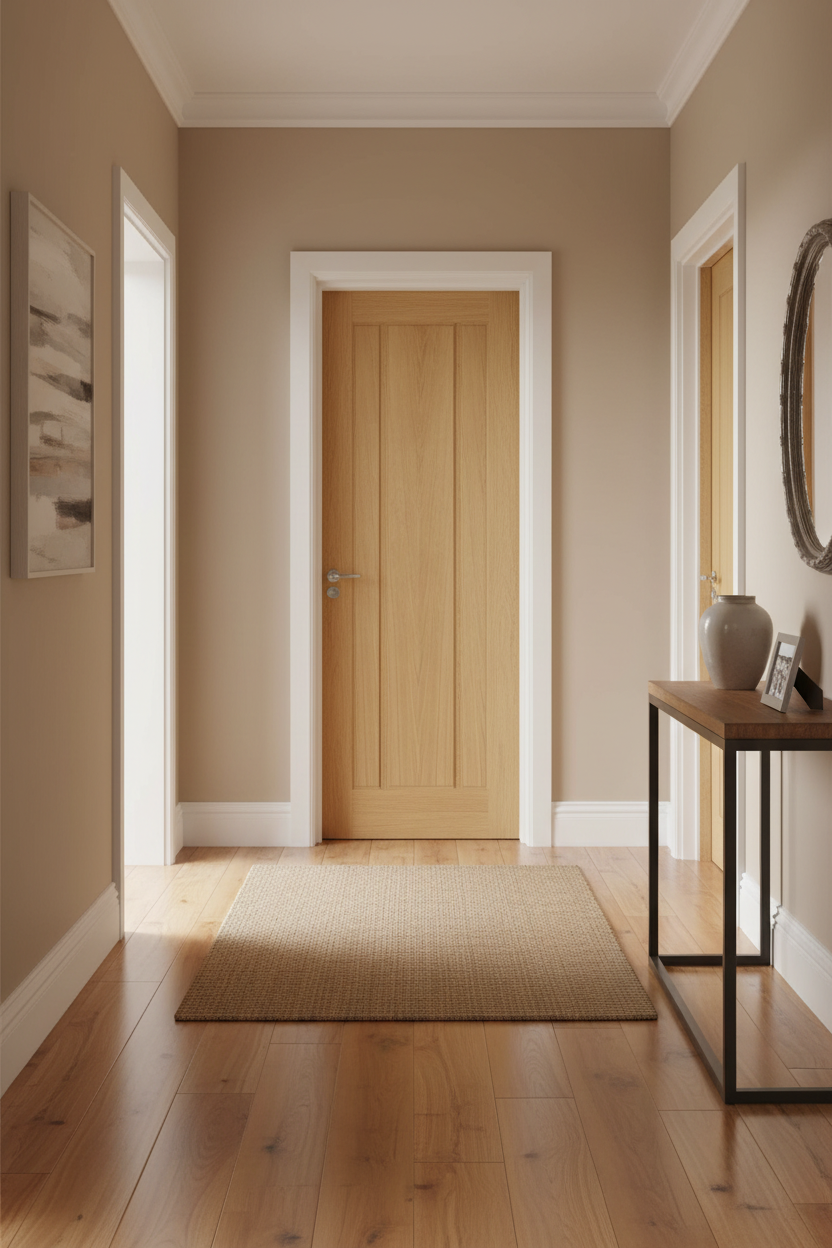 Oak Langdale Panel Door in Home Setting