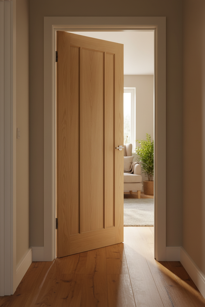 Oak Langdale Panel Door Open - Corrected