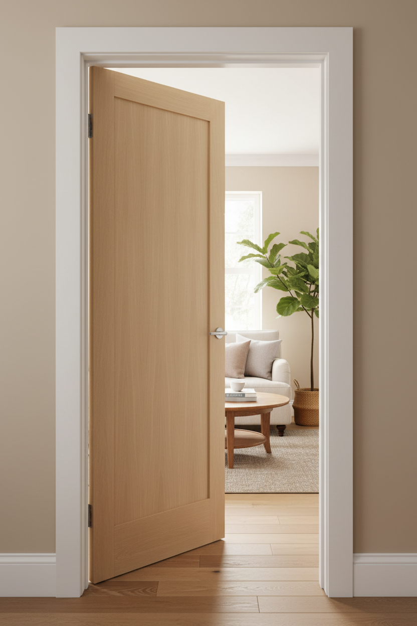 Oak Shaker 1 Panel Door Open - Improved