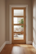 Oak Shaker 4 Light Clear Door in Home Setting