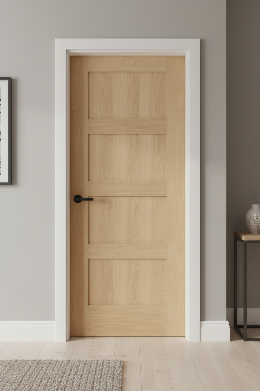 Oak Shaker 4 Panel Door in Real Setting