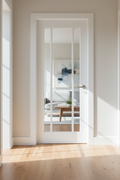 White Langdale door with clear glass panels