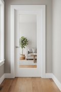 White shaker door with clear glass - improved