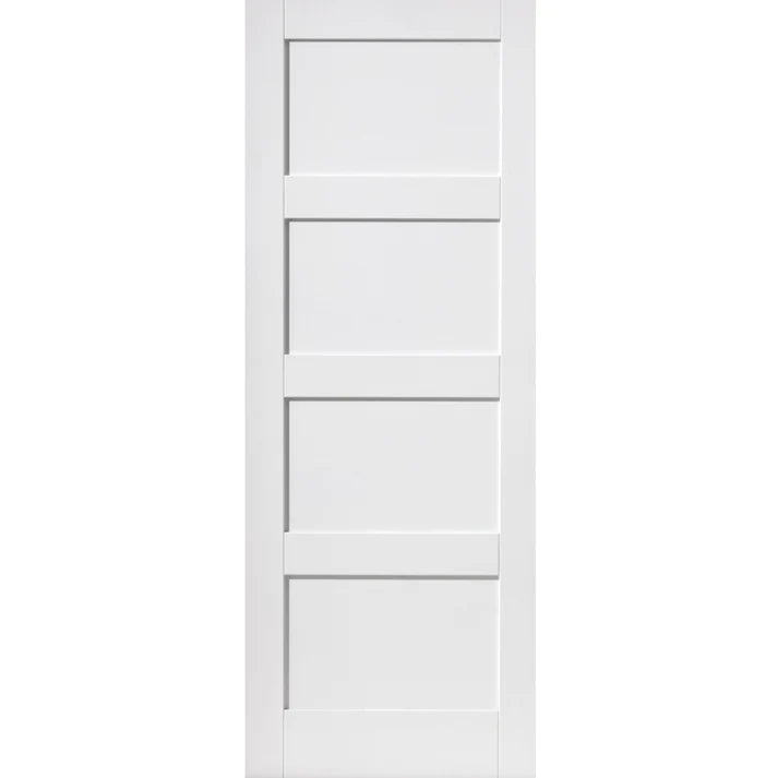 White Primed Shaker 4 Panel Internal Door