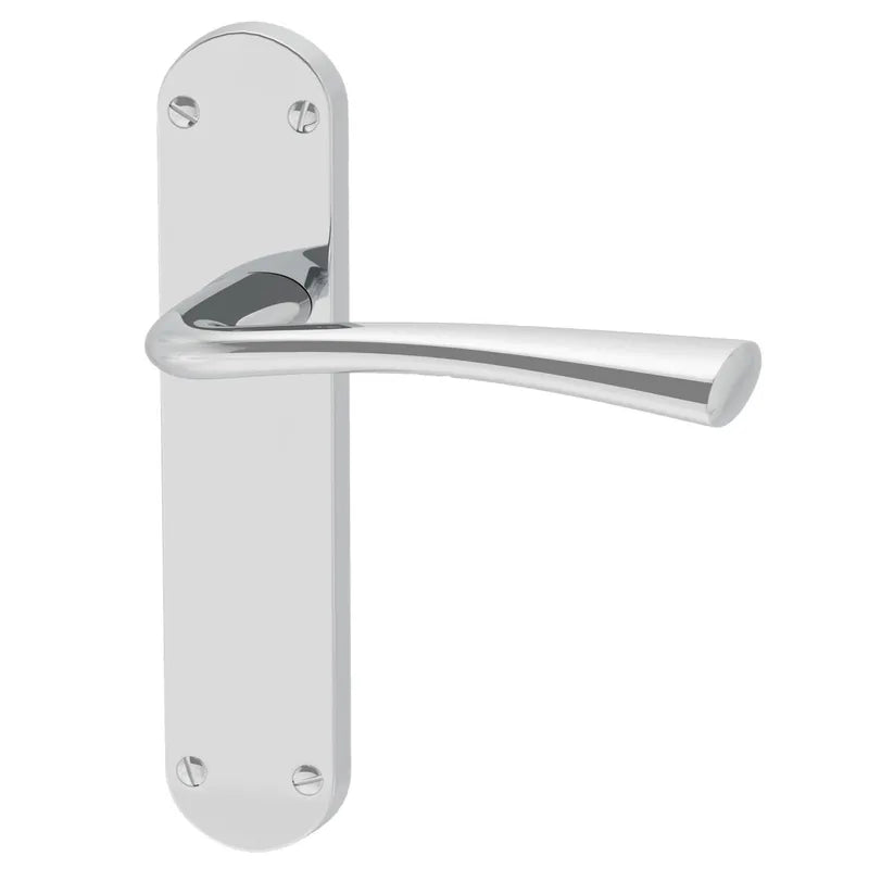 Fire-rated door handle on backplate